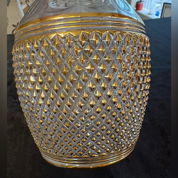 🔥🔥🔥Vintage Mid Century Modern Imperial Cambridge Glass Mt Vernon Decanter Gold - Picture 5 of 7